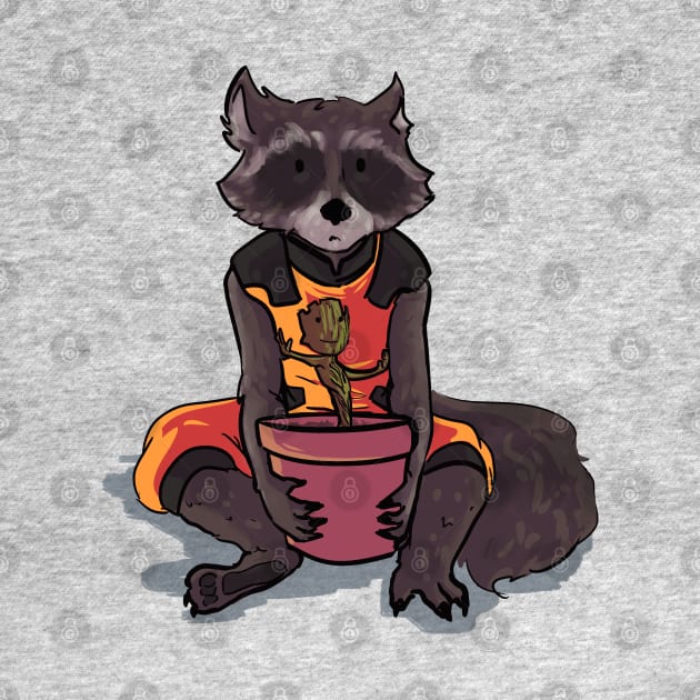 rocket and groot by inkpocket